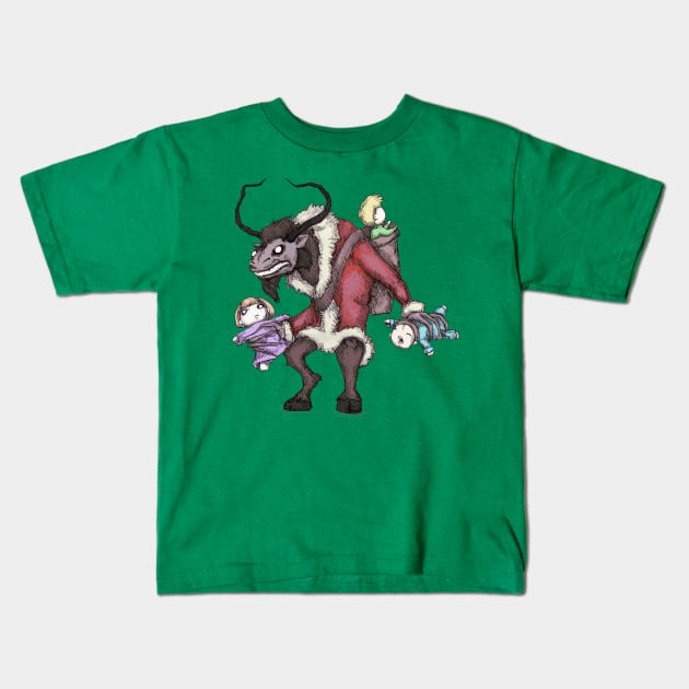 Krampus Kids T-Shirt by LVBart